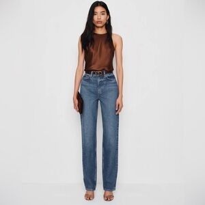 NWT Reformation Harriet High Rise Relaxed Straight Jeans Blue - Size 27